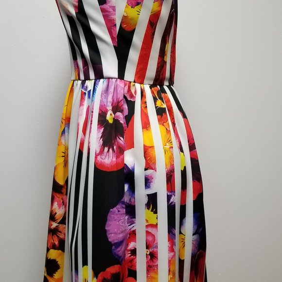 Handmade Floral and Stripe Dress - Picture 3 of 3